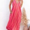 She She Boutique Mix Print Maxi Dress - Rose Gold