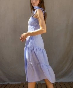 She She Boutique CLOTHING Gingham Dress - Blue