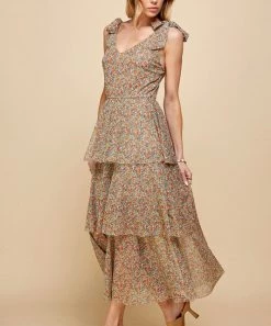 She She Boutique CLOTHING Camellia Floral Dress - Ivory