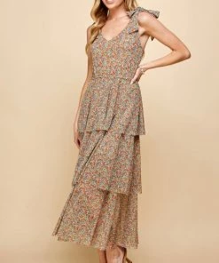 She She Boutique CLOTHING Camellia Floral Dress - Ivory