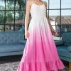 She She Boutique Ombre Maxi Dress - Hot Pink OR Denim CLOTHING