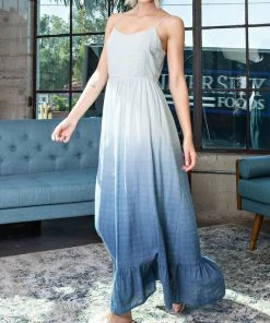 She She Boutique Ombre Maxi Dress - Hot Pink OR Denim CLOTHING