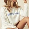 She She Boutique Beach Days Pullover - Vintage White OR Tan CLOTHING