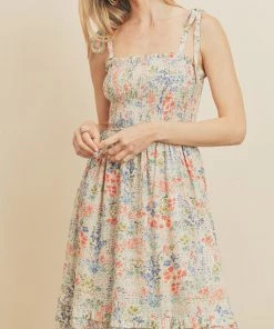 She She Boutique Tiered Midi Dress - Water Color Combo CLOTHING