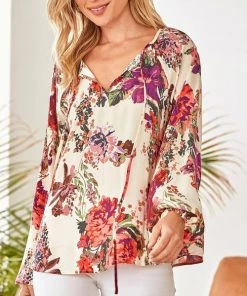 She She Boutique Floral Blouse - Ivory OR Black