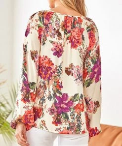 She She Boutique Floral Blouse - Ivory OR Black