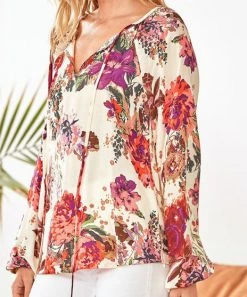 She She Boutique Floral Blouse - Ivory OR Black