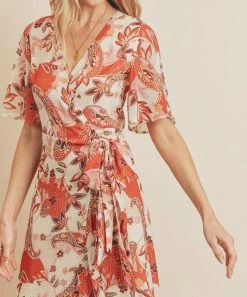 She She Boutique Flame Midi Dress - Papaya Orange
