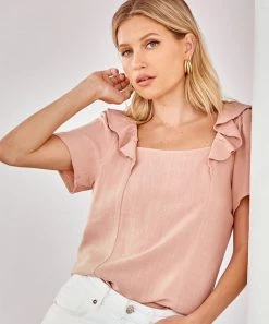 She She Boutique CLOTHING Linen Top - Blush