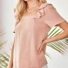 She She Boutique CLOTHING Linen Top - Blush