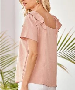 She She Boutique CLOTHING Linen Top - Blush