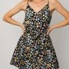 She She Boutique Floral Waist Tie Dress - Black Combo