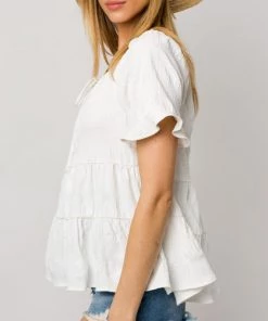 She She Boutique V- Neck Top - White
