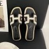 She She Boutique NEW ARRIVALS Slide Sandals - White/Black