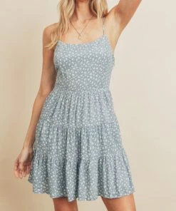 She She Boutique New Day Tie Detail Dress - Cotton Blue