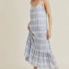 She She Boutique Tie Dye Midi Dress - Blue CLOTHING