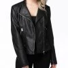 She She Boutique Vegan Leather Moto Jacket - Black CLOTHING