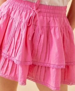 She She Boutique Pintuck Skort - Bubble Gum CLOTHING