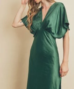 She She Boutique Satin Maxi Dress - Dark Emerald NEW ARRIVALS