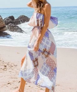 She She Boutique Strapless Maxi Dress - Purple Multi 8 She She Boutique Strapless Maxi Dress - Purple Multi