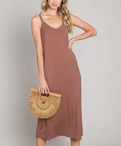 She She Boutique Knit Midi Dress - Clay