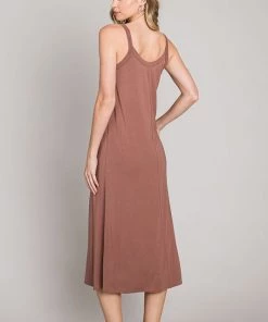 She She Boutique Knit Midi Dress - Clay