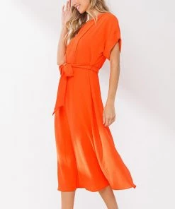 She She Boutique Pleated Midi Dress - Red Neon OR Royal Neon NEW ARRIVALS