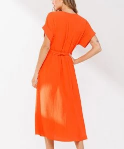 She She Boutique Pleated Midi Dress - Red Neon OR Royal Neon NEW ARRIVALS