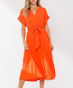 She She Boutique Pleated Midi Dress - Red Neon OR Royal Neon NEW ARRIVALS