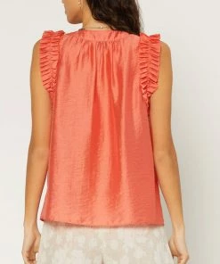 She She Boutique NEW ARRIVALS Ruffle Detail Blouse - Coral
