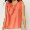 She She Boutique NEW ARRIVALS Ruffle Detail Blouse - Coral