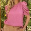 She She Boutique NEW ARRIVALS Tonal Polka Dot Top - Dusty Pink