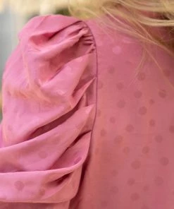 She She Boutique NEW ARRIVALS Tonal Polka Dot Top - Dusty Pink