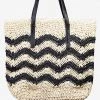 She She Boutique Zig Zag Braided Tote Bag - Ivory/Black 2 She She Boutique Zig Zag Braided Tote Bag - Ivory/Black