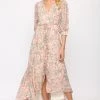 She She Boutique Floral Wrap Dress - Cream/Coral