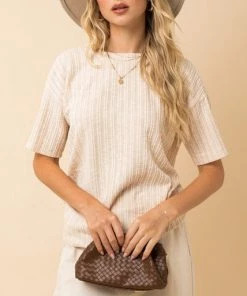 She She Boutique NEW ARRIVALS Back Overlap Top - Taupe