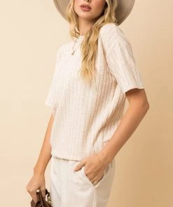 She She Boutique NEW ARRIVALS Back Overlap Top - Taupe