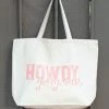 She She Boutique ACCESSORIES Howdy Large Canvas Tote Bag- Natural