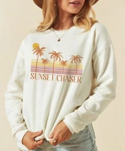 She She Boutique Sunset Chaser Pullover - Vintage White CLOTHING