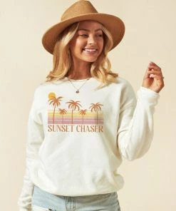 She She Boutique Sunset Chaser Pullover - Vintage White CLOTHING
