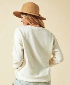 She She Boutique American Woman Pullover - Vintage White CLOTHING