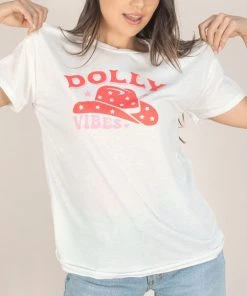 She She Boutique Dolly Vibes Graphic Tee - White CLOTHING