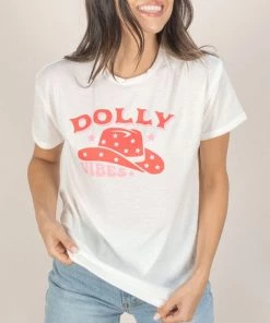 She She Boutique Dolly Vibes Graphic Tee - White CLOTHING