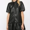 She She Boutique Faux Leather Dress - Black CLOTHING