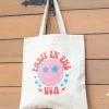 She She Boutique ACCESSORIES Smiley Party In The USA Tote Bag - Natural