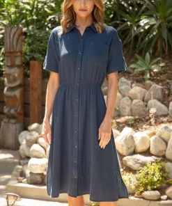 She She Boutique NEW ARRIVALS Buttondown Shirt Dress - Teal