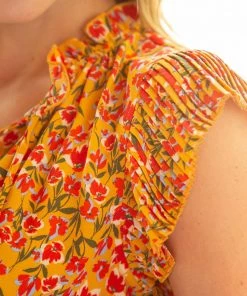 She She Boutique NEW ARRIVALS Pleated Sleeve Blouse - Mustard