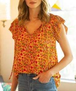 She She Boutique NEW ARRIVALS Pleated Sleeve Blouse - Mustard