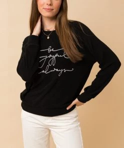 She She Boutique NEW ARRIVALS Be Joyful Always Tee - Black