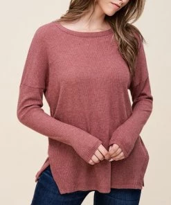 She She Boutique Ribbed Top - Marsala OR Mocha NEW ARRIVALS